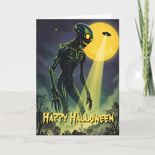 Another Alien Invader Halloween Card (Front)
