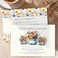 Another Baby is Brewing Floral Teacups Sprinkle