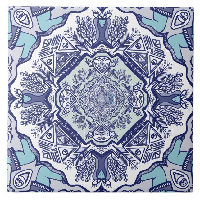 Another blue china inspired design Ceramic Tile (Front)