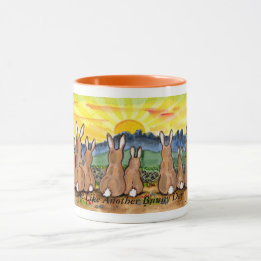 "Another Bunny Day", Rabbits Watching Sun Rise Mug