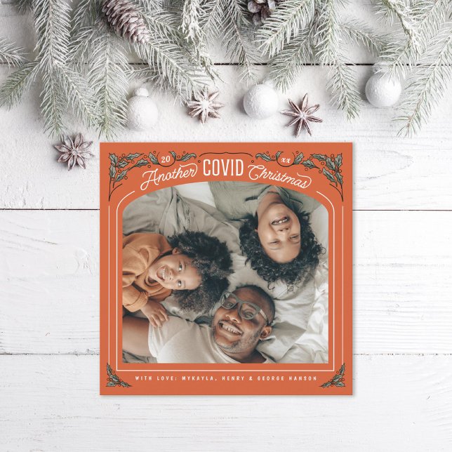 Another COVID Christmas Holly Photo Holiday Card (Creator Uploaded)