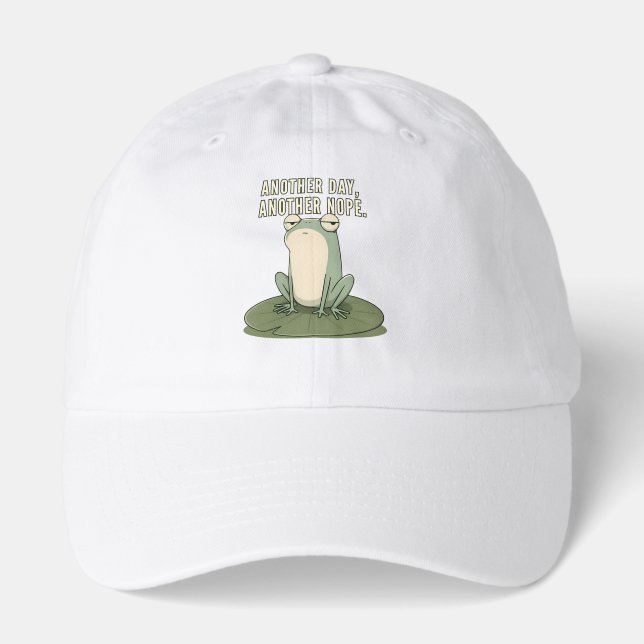 Another Day Another Nope Grumpy Frog Hat (Front)