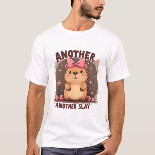 Another Day Another Slay Cute Capybara Lover Pink T-Shirt
