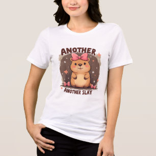 Another Day Another Slay Cute Capybara Lover Pink Tri-Blend Shirt