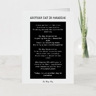 Another day in paradise love poem foil greeting card