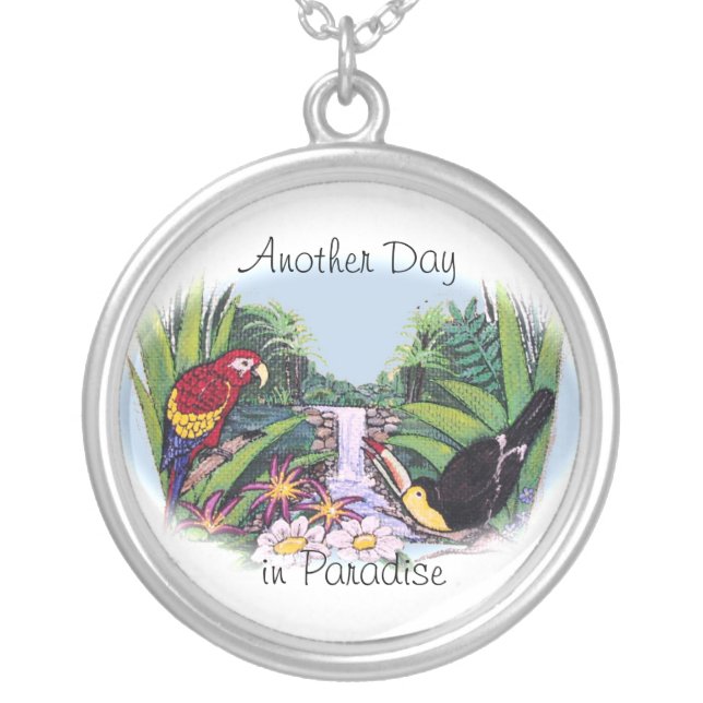 Another Day in Paradise Silver Plated Necklace (Front)