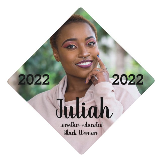 Another Educated Black Woman 2022 Graduation Cap Topper (Front)