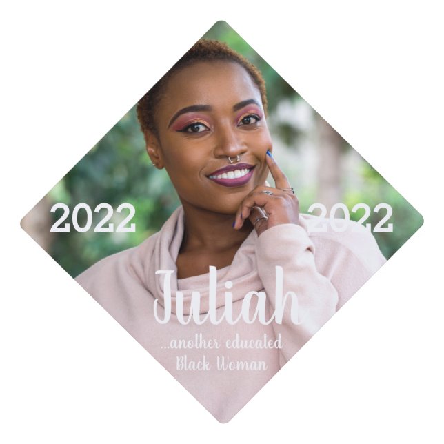Another Educated Black Woman 2022 Graduation Cap Topper (Front)