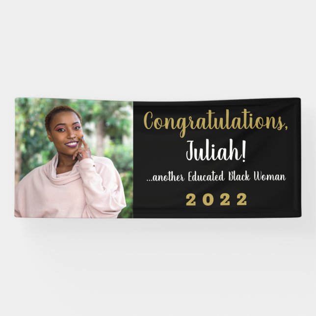 Another Educated Black Woman 2022 Graduation Photo Banner (Horizontal)