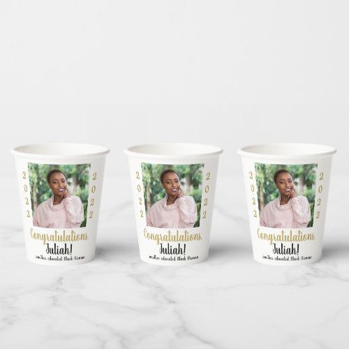 Another Educated Black Woman 2022 Graduation Photo Paper Cups