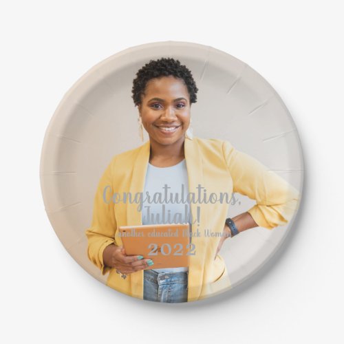Another Educated Black Woman 2022 Graduation Photo Paper Plates