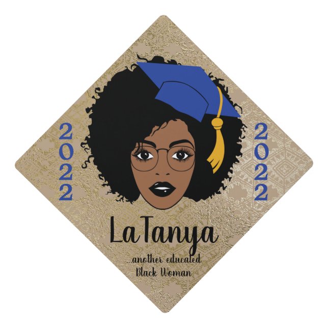 Another Educated Black Woman 2022 Name Graduation  Cap Topper (Front)