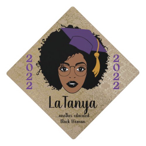 Another Educated Black Woman 2022 Name Graduation  Graduation Cap Topper