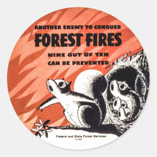 Another Enemy to Conquer Forest Fires Vintage Classic Round Sticker