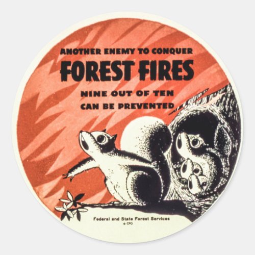 Another Enemy to Conquer Forest Fires Vintage Classic Round Sticker