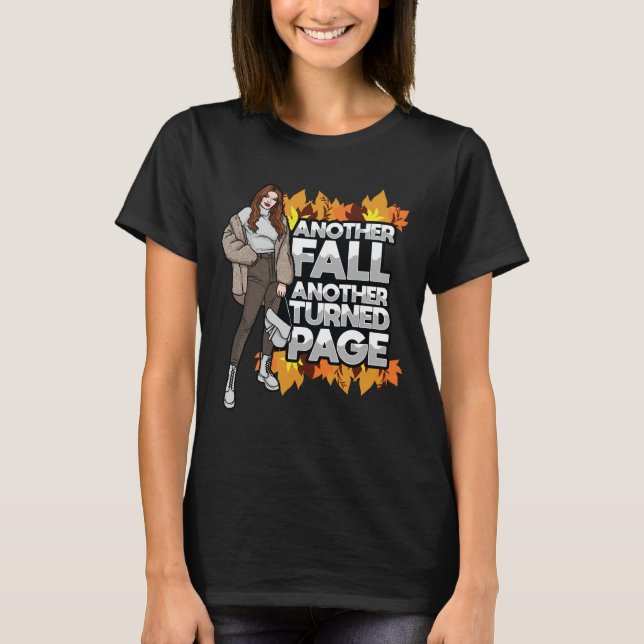 Another Fall & Turned Page Thanksgiving Thankful  T-Shirt (Front)