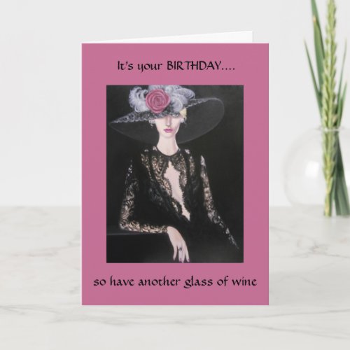 Another glass of wine Birthday card