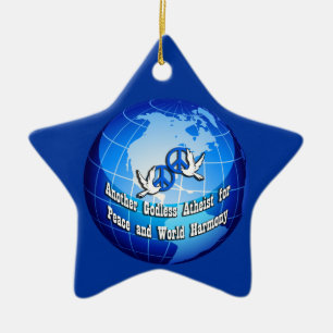 Another Godless Atheist for Peace Star Ornament