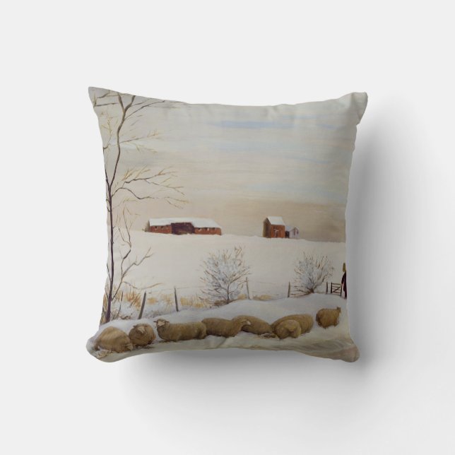 Another Hard Winter Throw Pillow (Front)