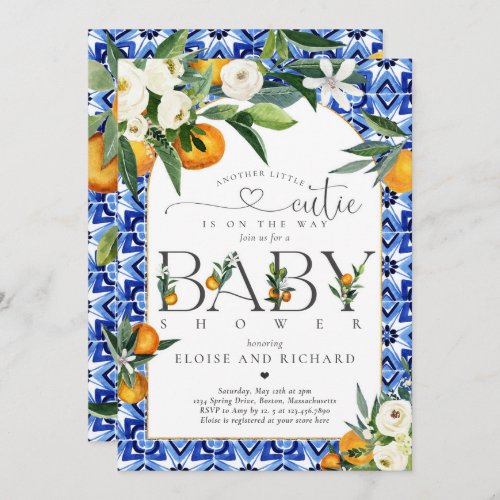 Another Little Cutie is on the Way Baby Shower Invitation