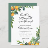 Another Little Cutie Orange Baby Shower Invitation (Front/Back)