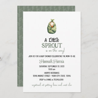 Another Little Sprout on the Way Baby Invitation
