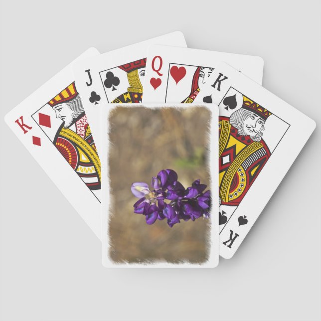 Another Lupine Close-up White Edge Poker Cards (Back)