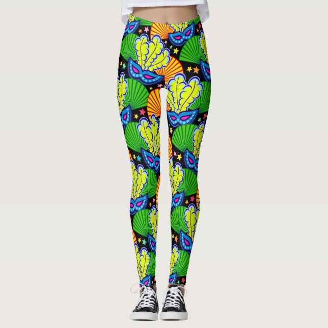 Another Mardi Gras Pop Fashion Leggings (Front)