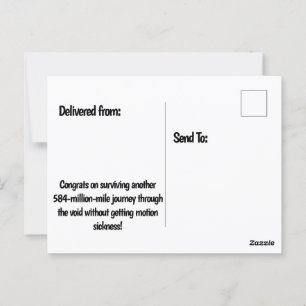 Another Orbit Birthday - Globe Party Hat Postcard