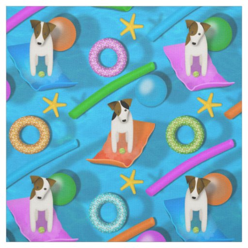 another Parson Jack Russell Terrier pool party Fabric