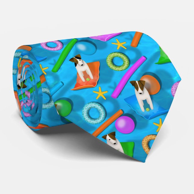 another Parson Jack Russell Terrier pool party Neck Tie (Rolled)