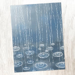 Another Rainy Day Painting Postcard<br><div class="desc">Painting of rain and puddles splashing on a blue background.  A typical English summer day.</div>