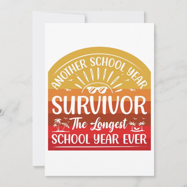 Another School Year Survivor Funny School Thank You Card (Front)