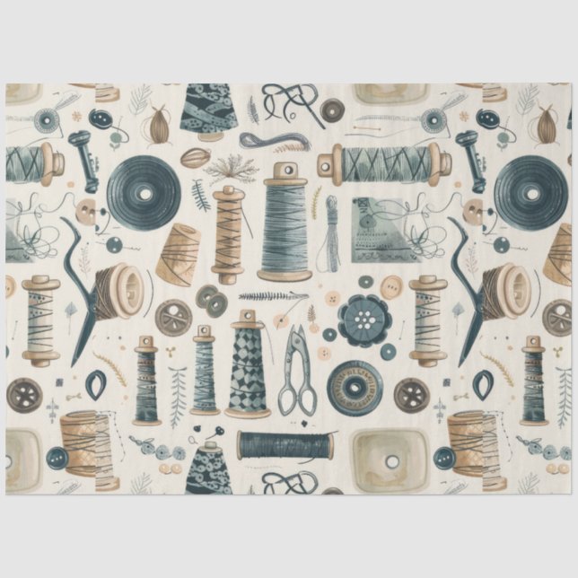 Another Sewing Junk Journal Series Design #2 Tissue Paper (Front)