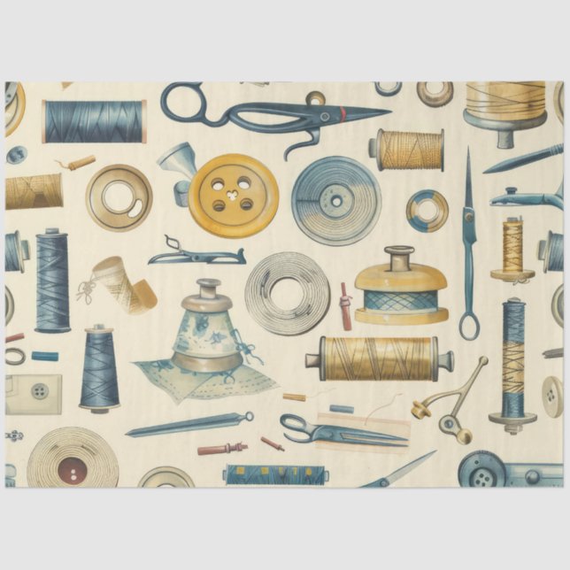 Another Sewing Junk Journal Series Design #3 Tissue Paper (Front)