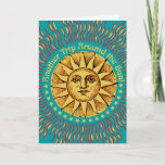 Another Trip Around the Sun Boho Birthday Card<br><div class="desc">Another trip around the sun cool Boho Birthday Card in red,  gold,  and turquoise with retro Hippie style fonts and smiling vintage sun face. The inside text can be edited.</div>