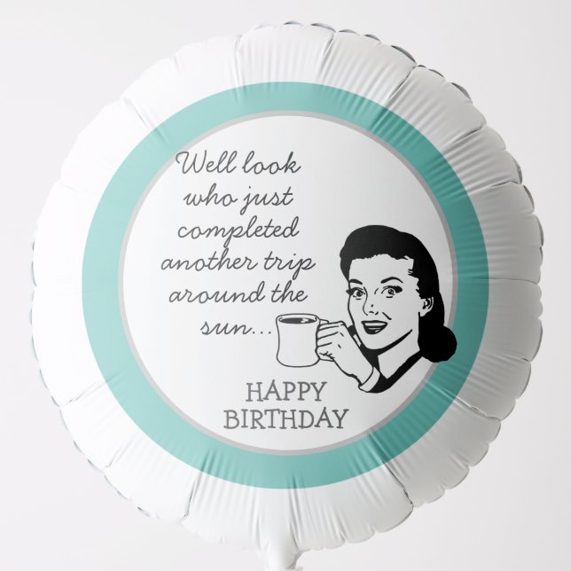 Another Trip Around the Sun Funny Retro Birthday  Balloon (Front)