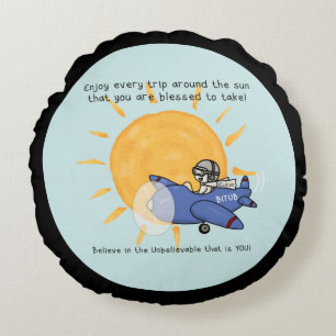 Another Trip Around the Sun Round Pillow