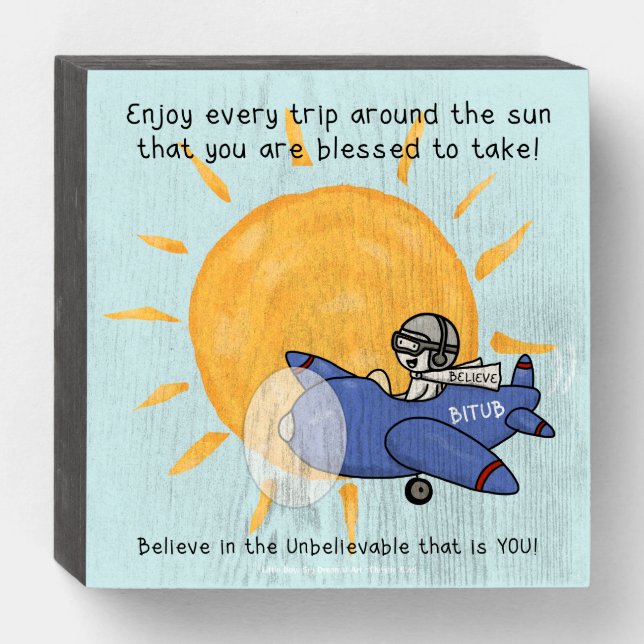 Another Trip Around the Sun Wooden Box Sign (Front Horizontal)