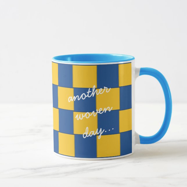 Another Woven Day Blue and Yellow Mug (Right)