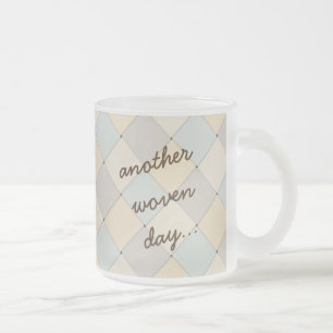 Another Woven Day Soft Pastels Diagonal Frosted Glass Coffee Mug