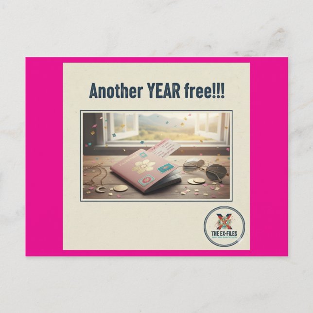 Another year free (F) Holiday Postcard (Front)