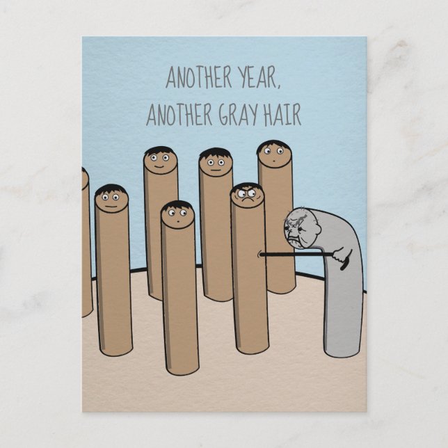Another Year Gray Hair Funny Old Birthday Card (Front)