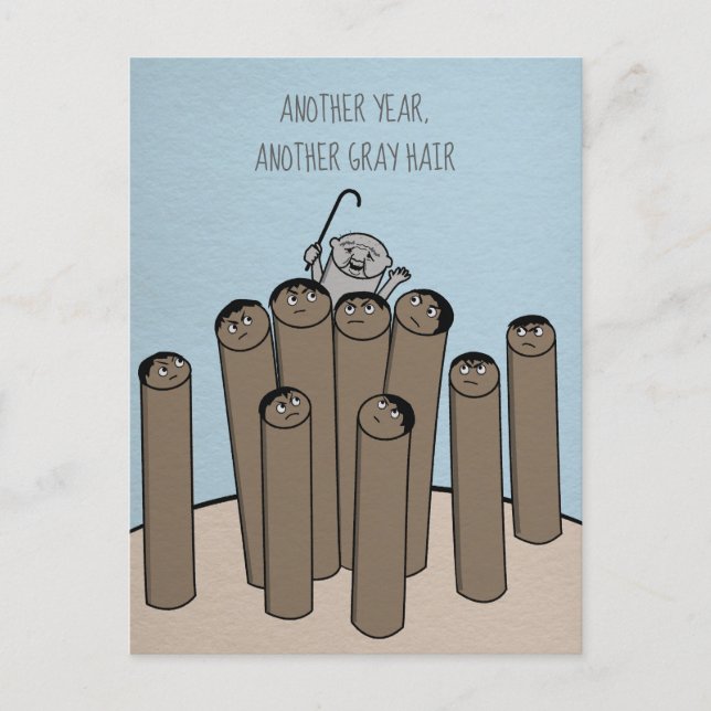 Another Year Gray Hair Funny Old Birthday Postcard (Front)