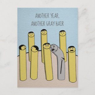 Another Year Gray Hair Funny Old Birthday Postcard