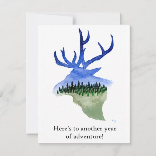 Another Year of Adventure Elk Greeting Card