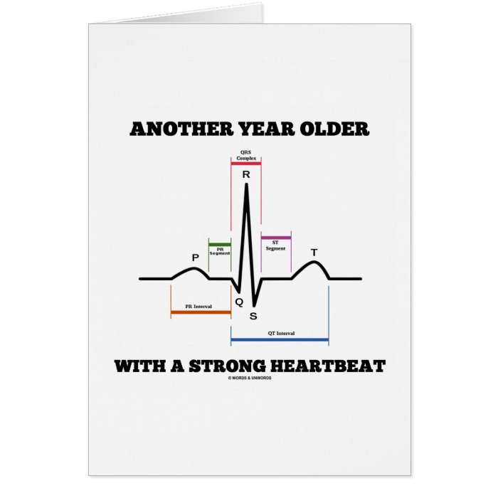 Another Year Older With A Strong Heartbeat ECG/EKG Greeting Card