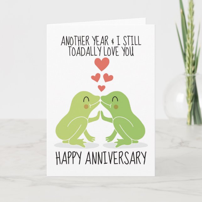 Another Year & Still Toadally Love You Anniversary Thank You Card (Front)