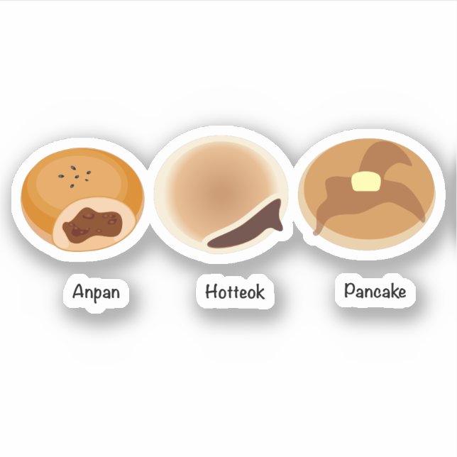 Anpan,Hotteok,Pancake Sticker (Front)