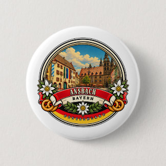 Ansbach Bavaria Germany Vintage Travel Souvenir Button